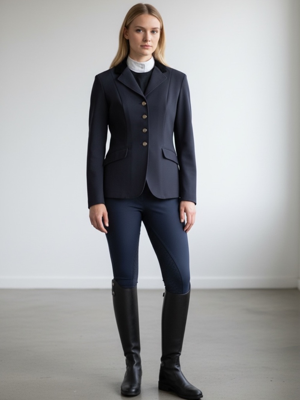 Classic Navy Riding Blazer - Women's Tailored Equestrian Jacket